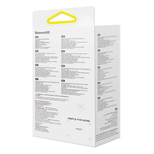 Bezprzewodowa myszka Baseus F01B Tri-Mode 2.4G BT 5.0 1600 DPI (fioletowa)