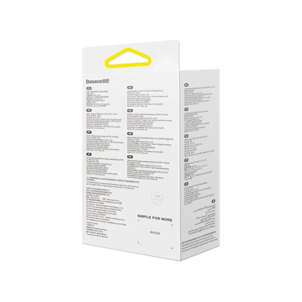Hurtownia GSM - Baseus F01B Tri-Mode 2.4G BT 5.0 1600 DPI Drahtlose Maus (lila) - BSU8939 - {ean13} - Hurt