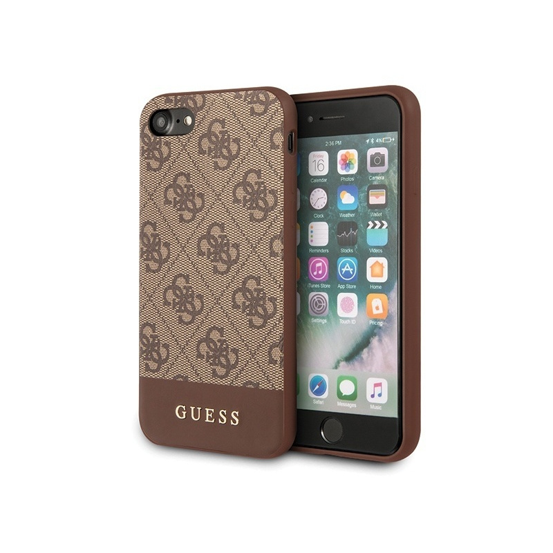 Hurtownia Guess - 3700740471319 - GUE501BR - Etui Guess GUHCI8G4GLBR Apple iPhone SE 2022/SE 2020/8/7 brązowy/brown hard case 4G Stripe Collection - B2B homescreen