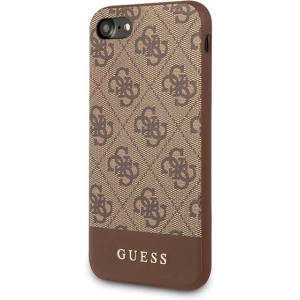 Hurtownia GSM - Etui Guess GUHCI8G4GLBR Apple iPhone SE 2022/SE 2020/8/7 brązowy/brown hard case 4G Stripe Collection - GUE501BR - {ean13} - Hurt