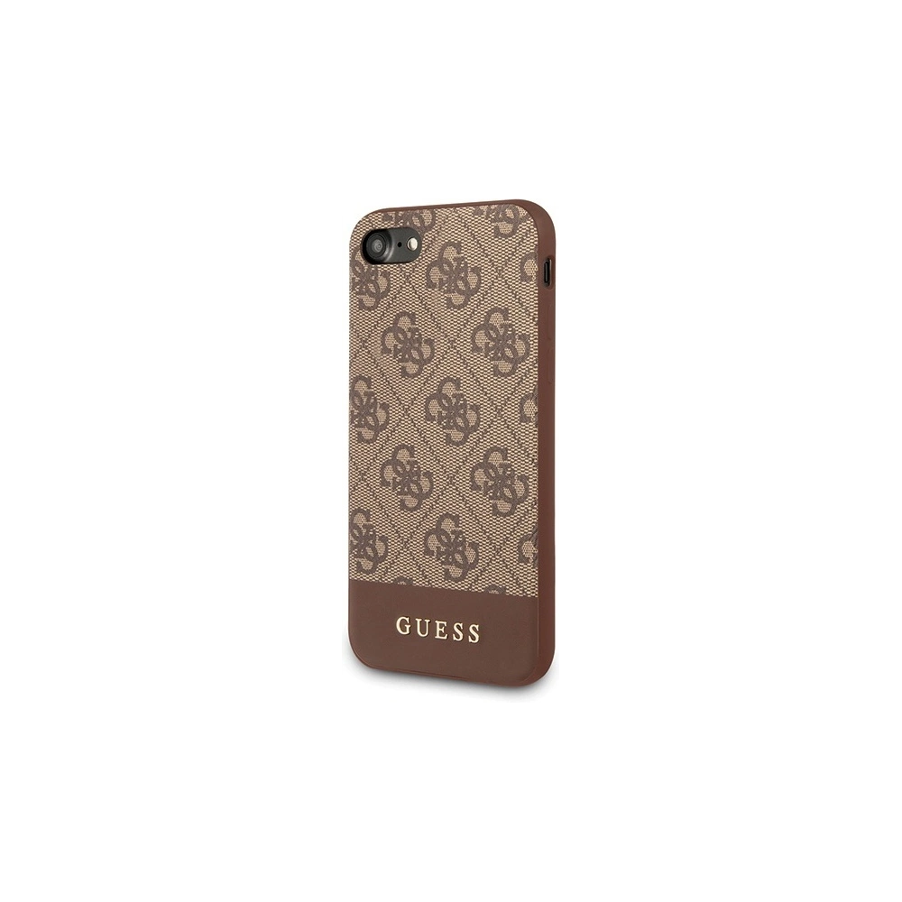 Hurtownia GSM - Etui Guess GUHCI8G4GLBR Apple iPhone SE 2022/SE 2020/8/7 hnědý/brown tvrdý kryt 4G Stripe Collection - GUE501BR - {ean13} - Hurt