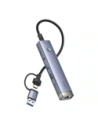 Hurtownia GSM - Baseus UltraJoy Hub 4in1 USB-A, USB-C / 3xUSB-A 3.0 + USB-C + RJ45 (grau) - BSU8945 - {ean13} - Hurt