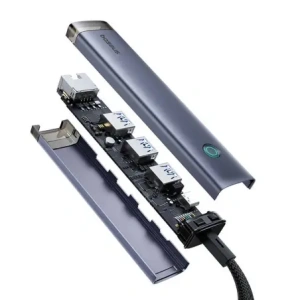 Hurtownia GSM - Hub 4w1 Baseus UltraJoy USB-A, USB-C / 3xUSB-A 3.0 + USB-C + RJ45 (szary) - BSU8945 - {ean13} - Hurt