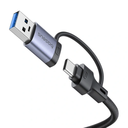 Hub 4w1 Baseus UltraJoy USB-A, USB-C / 3xUSB-A 3.0 + USB-C + RJ45 (szary)
