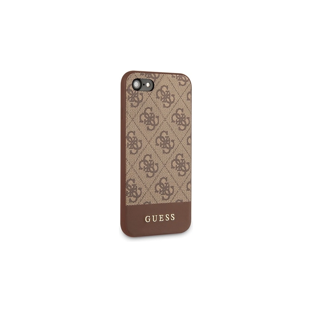 Hurtownia GSM - Etui Guess GUHCI8G4GLBR Apple iPhone SE 2022/SE 2020/8/7 hnědý/brown tvrdý kryt 4G Stripe Collection - GUE501BR - {ean13} - Hurt