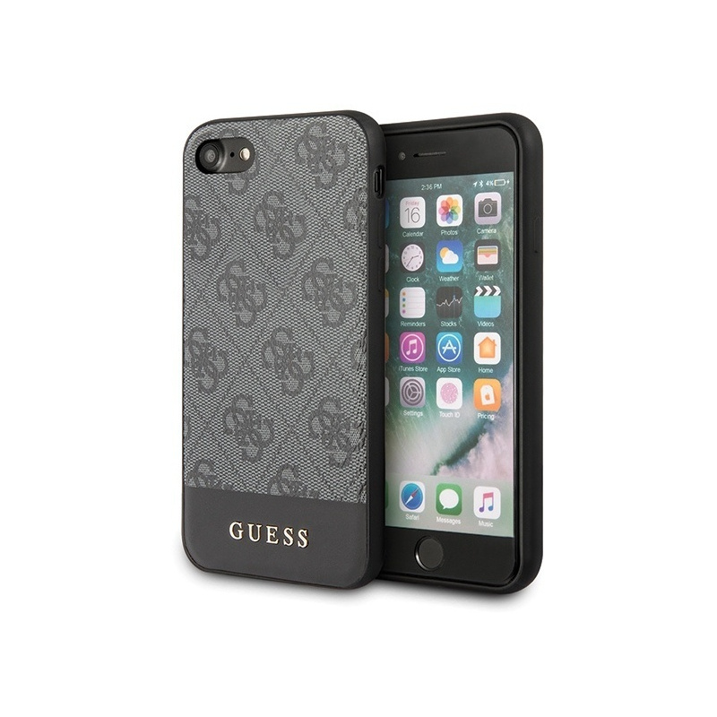Hurtownia Guess - 3700740471289 - GUE502GRY - Etui Guess GUHCI8G4GLGR Apple iPhone SE 2022/SE 2020/8/7 szary/grey hard case 4G Stripe Collection - B2B homescreen