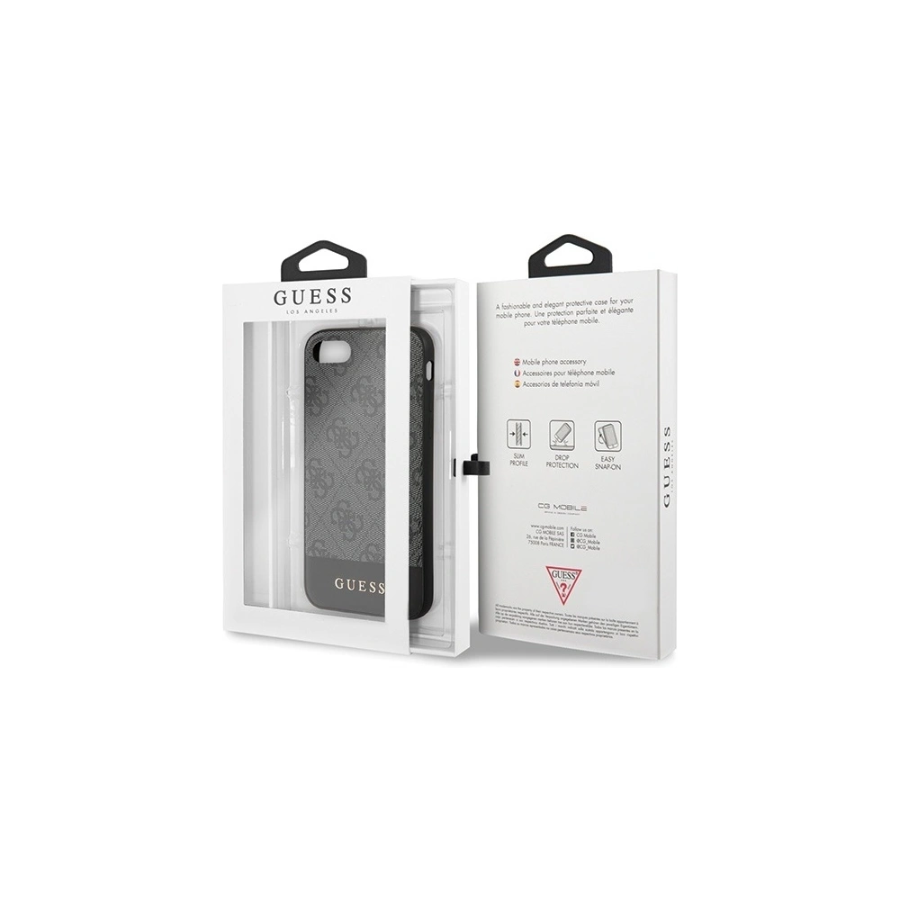 Etui Guess GUHCI8G4GLGR Apple iPhone SE 2022/SE 2020/8/7 šedý/grey hard case 4G Stripe Collection