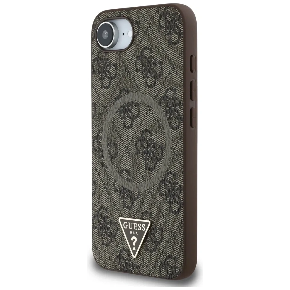 Wholesale Guess 4G Ring Triangle Logo MagSafe do Apple iPhone 16e brown - GUE4454 - {ean13} - Hurt