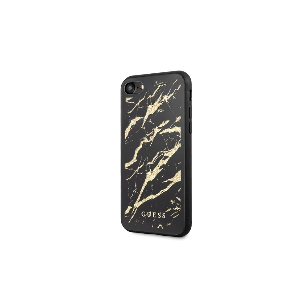 Hurtownia GSM - Etui Guess GUHCI8MGGBK Apple iPhone SE 2022/SE 2020/8/7 černé/black tvrdé pouzdro Glitter Marble Glass - GUE503BLK - {ean13} - Hurt