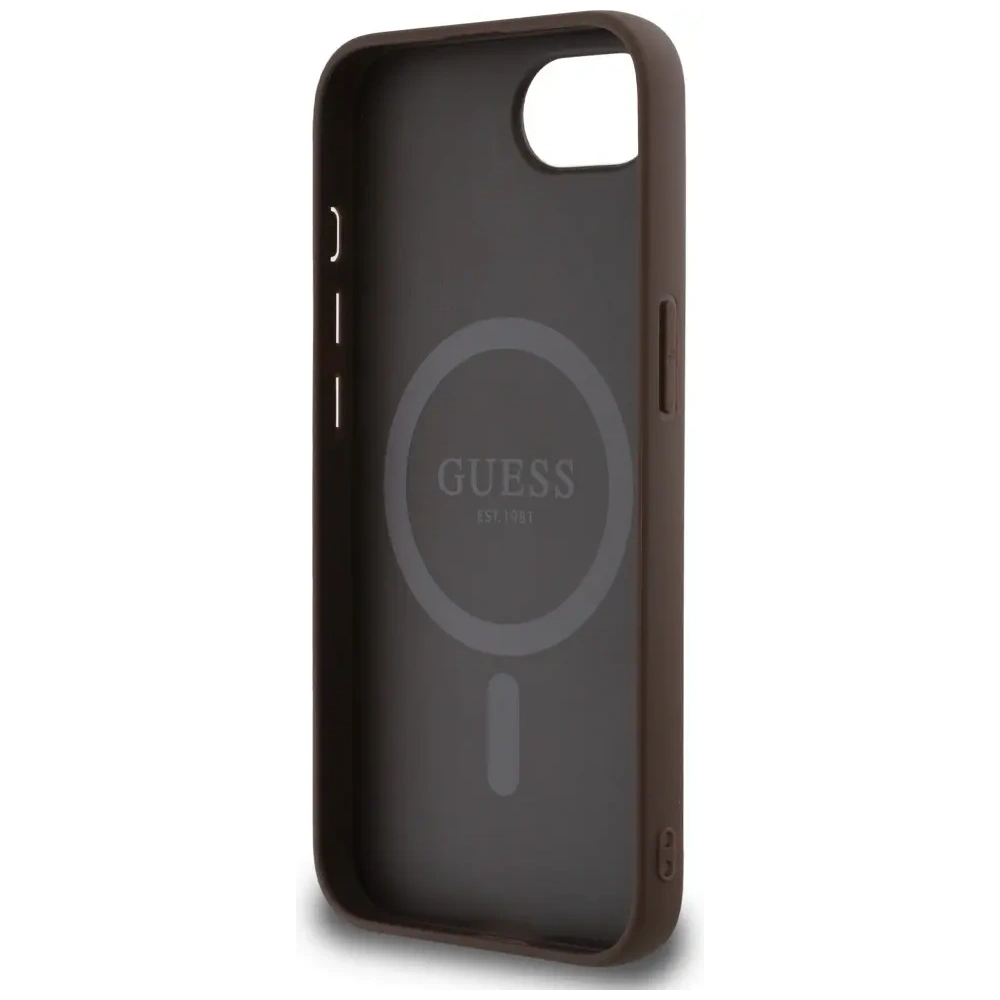 Wholesale Guess 4G Ring Triangle Logo MagSafe do Apple iPhone 16e brown - GUE4454 - {ean13} - Hurt