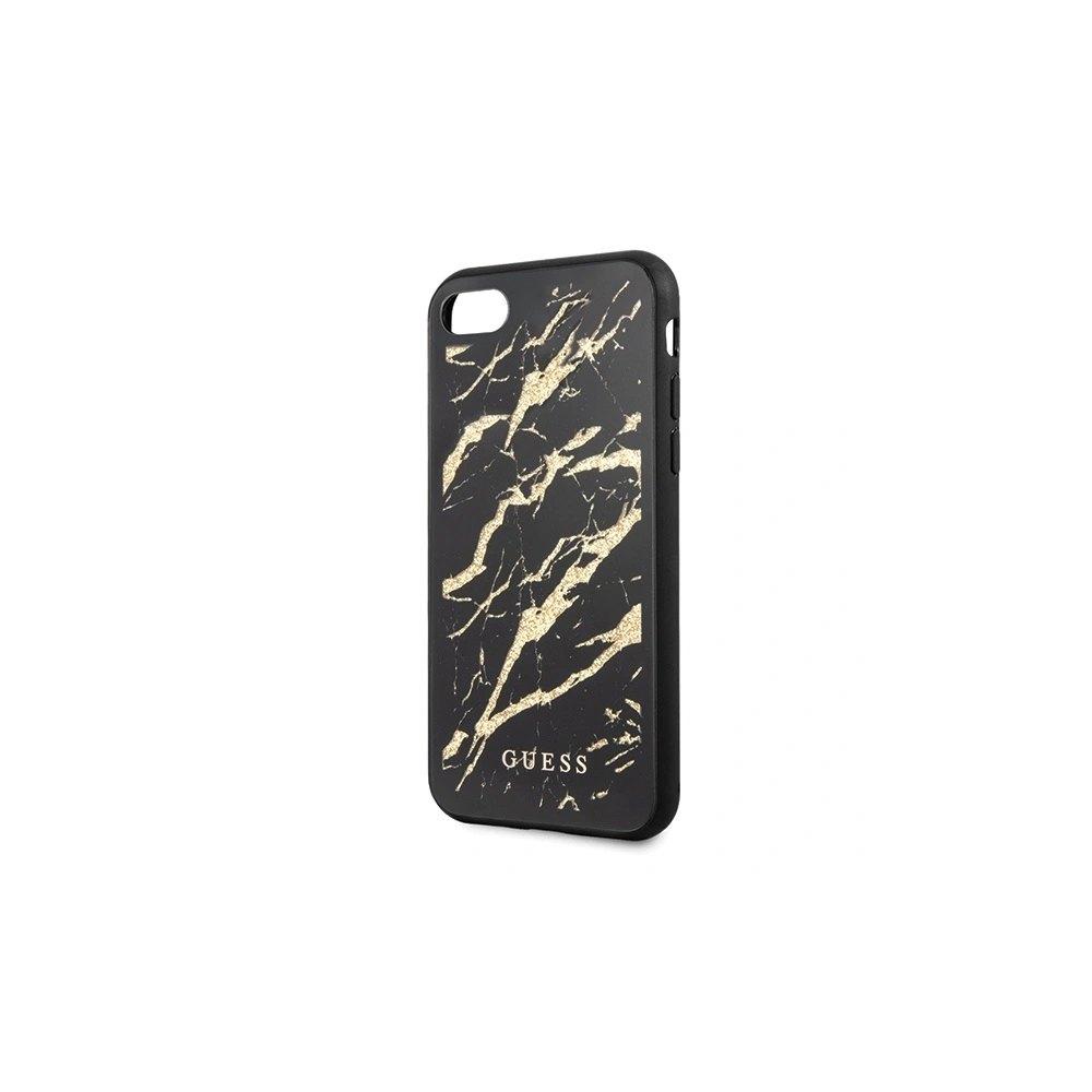 Hurtownia GSM - Etui Guess GUHCI8MGGBK Apple iPhone SE 2022/SE 2020/8/7 černé/black tvrdé pouzdro Glitter Marble Glass - GUE503BLK - {ean13} - Hurt