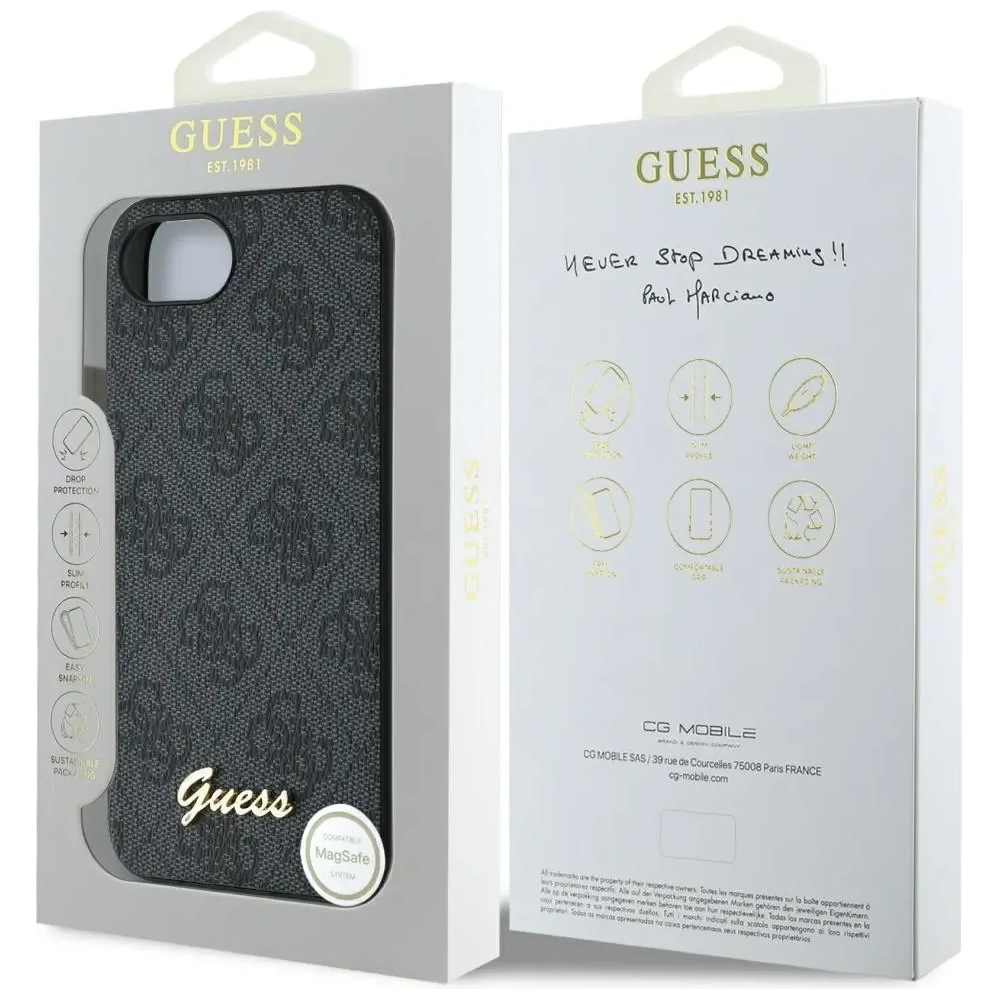 Hurtownia GSM - Guess 4G Script Logo MagSafe Apple iPhone 16e fekete - GUE4456 - {ean13} - Hurt