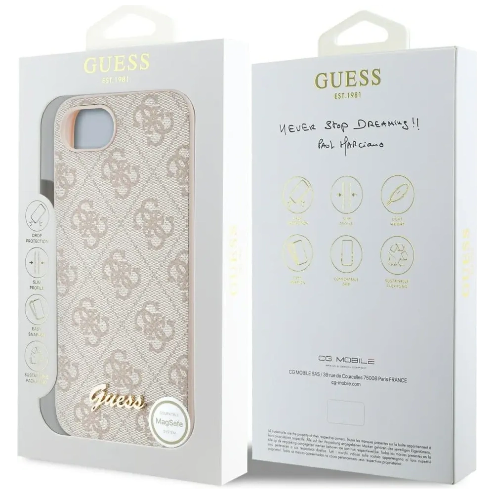 Wholesale Guess 4G Script Logo MagSafe Apple iPhone 16e pink - GUE4457 - {ean13} - Hurt