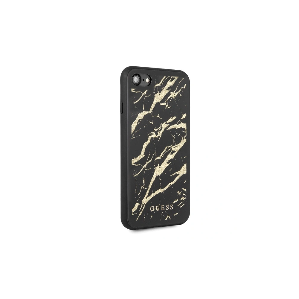 Hurtownia GSM - Etui Guess GUHCI8MGGBK Apple iPhone SE 2022/SE 2020/8/7 černé/black tvrdé pouzdro Glitter Marble Glass - GUE503BLK - {ean13} - Hurt