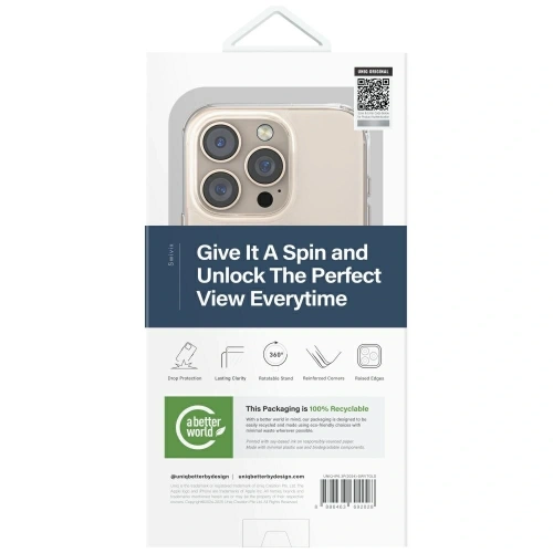 Etui UNIQ Swivix do Apple iPhone 16 Pro 360 Rotating Kickstand złoty