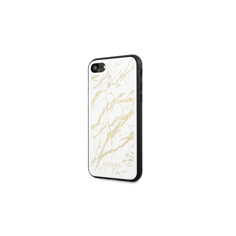 Hurtownia GSM - Etui Guess GUHCI8MGGWH Apple iPhone SE 2022/SE 2020/8/7 bílý/white tvrdý kryt Glitter Marble Glass - GUE504WHT - {ean13} - Hurt