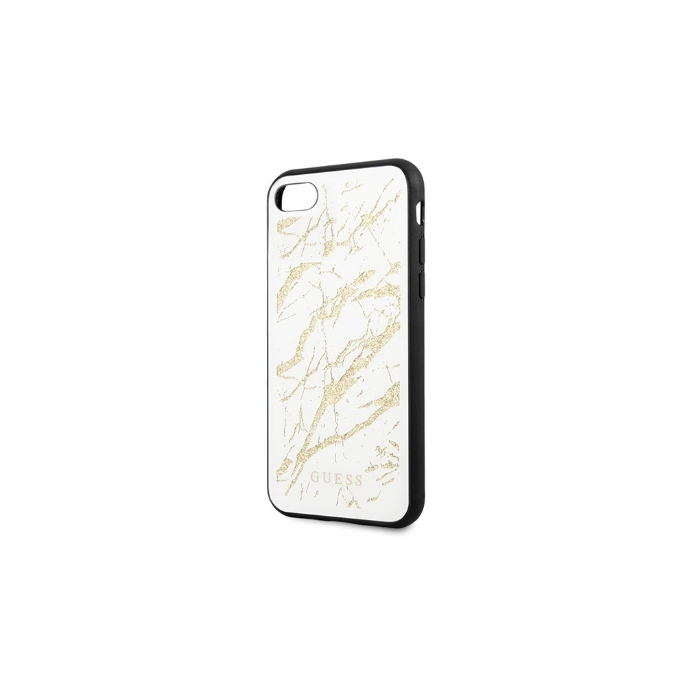 Hurtownia GSM - Etui Guess GUHCI8MGGWH Apple iPhone SE 2022/SE 2020/8/7 bílý/white tvrdý kryt Glitter Marble Glass - GUE504WHT - {ean13} - Hurt
