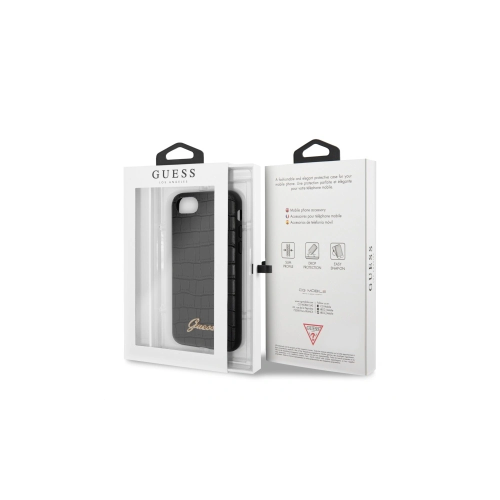 Hurtownia GSM - Etui Guess GUHCI8PCUMLCRBK Apple iPhone SE 2022/SE 2020/8/7 černý/black Croco Collection - GUE505BLK - {ean13} - Hurt