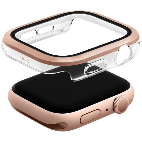 Etui UNIQ Voute do Apple Watch Series 10 46mm z szybką różowo-złoty