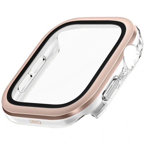 Etui UNIQ Voute do Apple Watch Series 10 46mm z szybką różowo-złoty