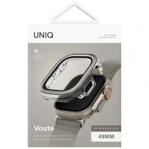 Etui UNIQ Voute do Apple Watch Ultra 49mm z szybką srebrny