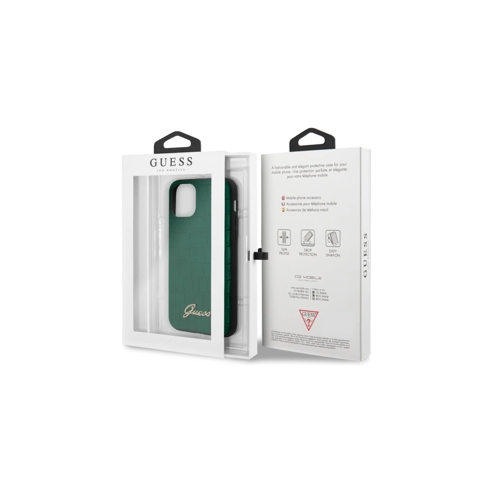 Hurtownia GSM - Etui Guess GUHCN58PCUMLCRDG Apple iPhone 11 Pro verde/dark green Croco Collection - GUE511GRN - {ean13} - Hurt
