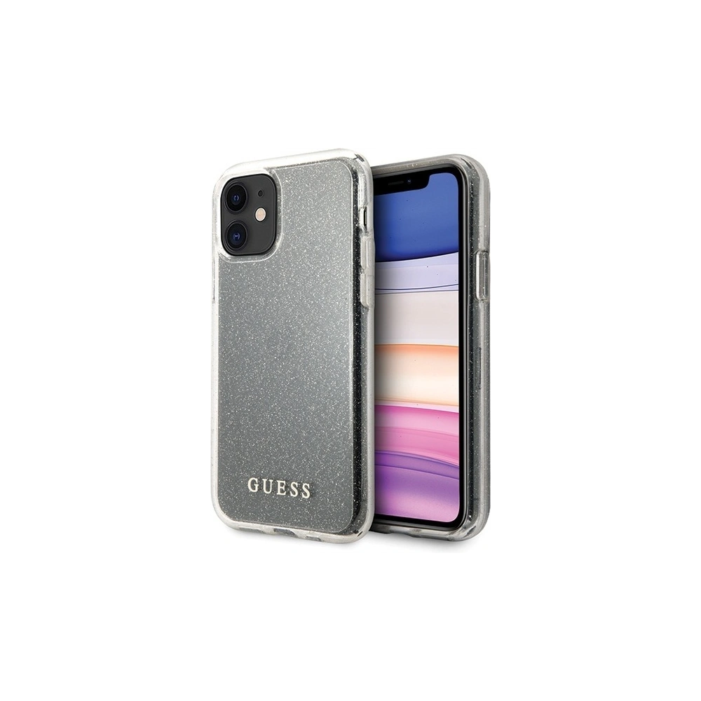 Hurtownia GSM - Case Guess GUHCN61PCGLSI Apple iPhone 11 silber/hard case Glitter - GUE514SLV - {ean13} - Hurt