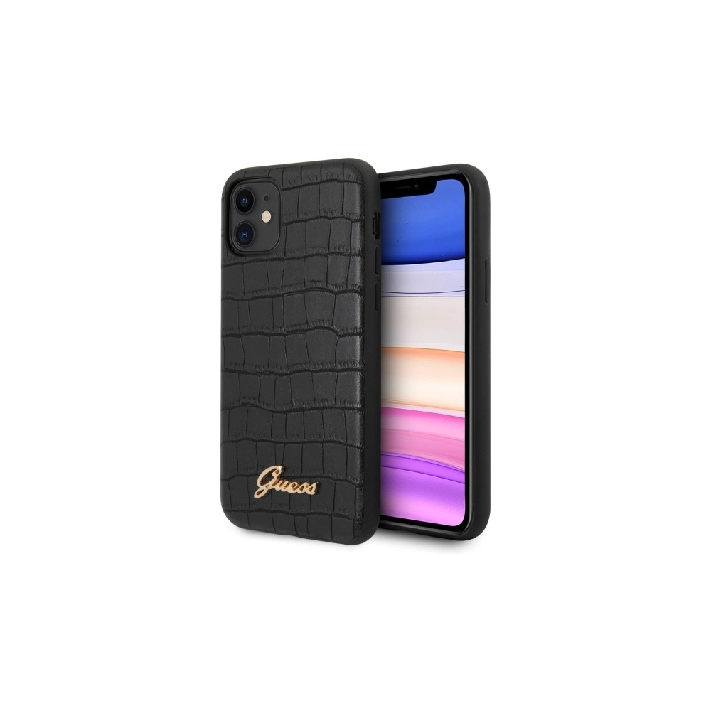 Hurtownia GSM - Etui Guess GUHCN61PCUMLCRBK Apple iPhone 11 czarny/black Croco Collection - GUE515BLK - {ean13} - Hurt
