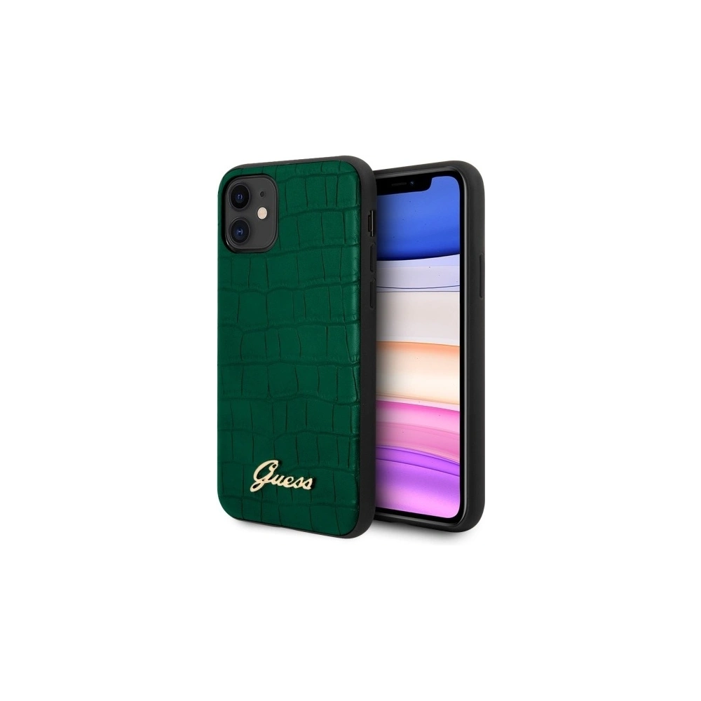 Hurtownia GSM - Etui Guess GUHCN61PCUMLCRDG Apple iPhone 11 zelená/tmavě zelená Croco Collection - GUE516GRN - {ean13} - Hurt