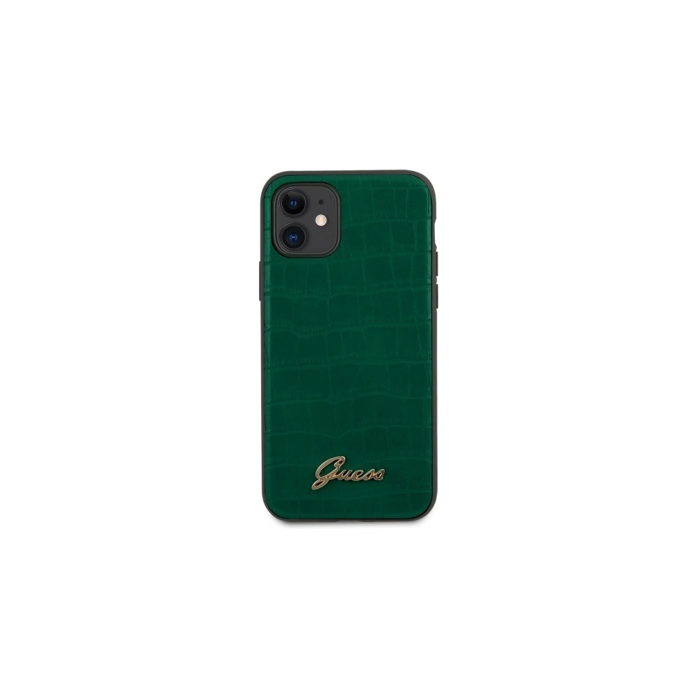 Hurtownia GSM - Etui Guess GUHCN61PCUMLCRDG Apple iPhone 11 zelená/tmavě zelená Croco Collection - GUE516GRN - {ean13} - Hurt