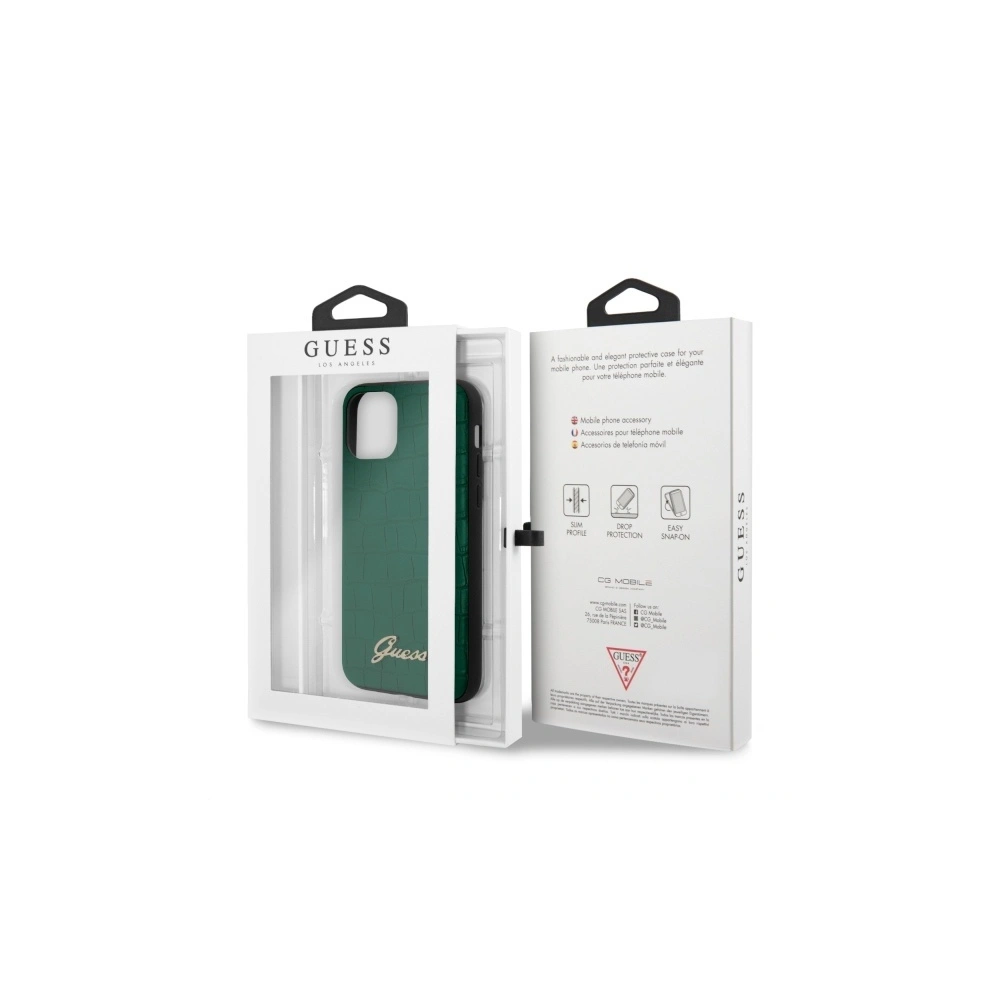 Hurtownia GSM - Case Guess GUHCN65PCUMLCRDG Apple iPhone 11 Pro Max grün/dunkelgrün Croco Collection - GUE521GRN - {ean13} - Hurt