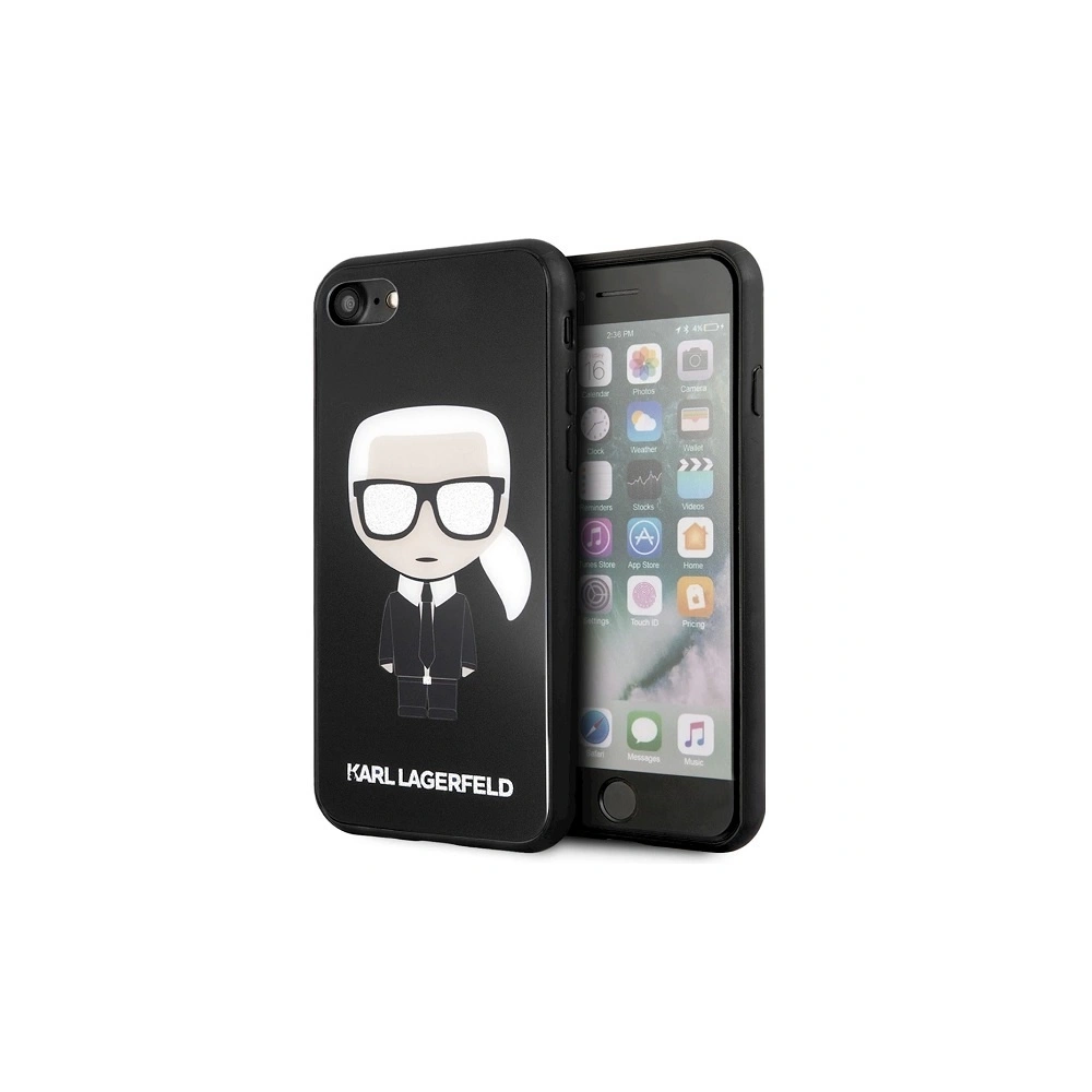 Hurtownia GSM - Etui Karl Lagerfeld KLHCI8DLFKBK Apple iPhone SE 2022/SE 2020/8/7 černý/black hard case Iconic Karl Glitter - KLD280BLK - {ean13} - Hurt