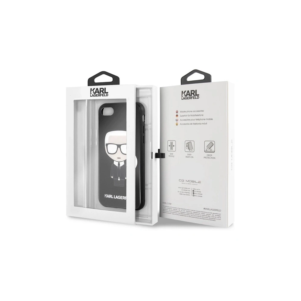 Hurtownia GSM - Etui Karl Lagerfeld KLHCI8DLFKBK Apple iPhone SE 2022/SE 2020/8/7 černý/black hard case Iconic Karl Glitter - KLD280BLK - {ean13} - Hurt