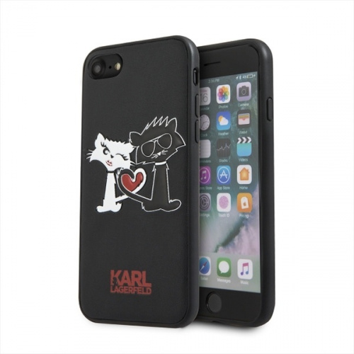 Karl Lagerfeld Distributor - 3700740386170 - KLD282BLK - Karl Lagerfeld KLHCP7CL1BK Apple iPhone SE 2022/SE 2020/8/7 hardcase black Choupette in love - B2B homescreen