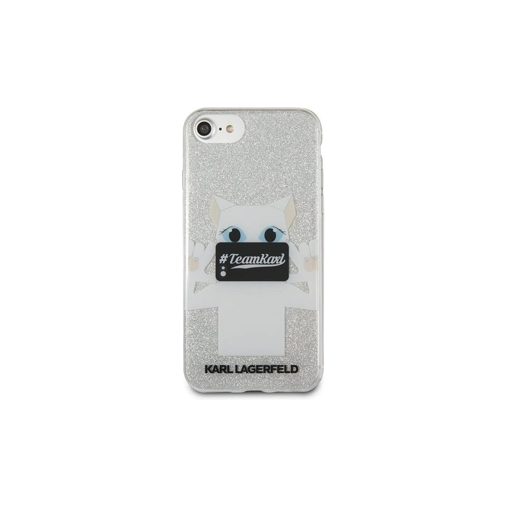 Hurtownia GSM - Etui Karl Lagerfeld KLHCP7TRKPCSG Apple iPhone SE 2022/SE 2020/8/7 srebrny/silver Choupette Selfie Glitter - KLD286SLV - {ean13} - Hurt