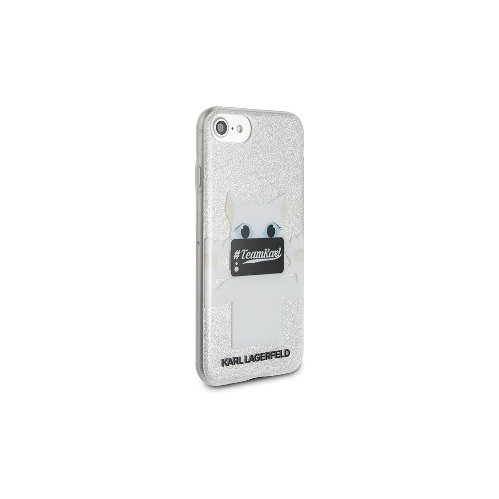 Hurtownia GSM - Etui Karl Lagerfeld KLHCP7TRKPCSG Apple iPhone SE 2022/SE 2020/8/7 srebrny/silver Choupette Selfie Glitter - KLD286SLV - {ean13} - Hurt