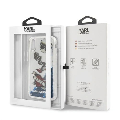 Etui Karl Lagerfeld KLHCPXKSG Apple iPhone X/XS hard case Captain Karl Liquid Glitter