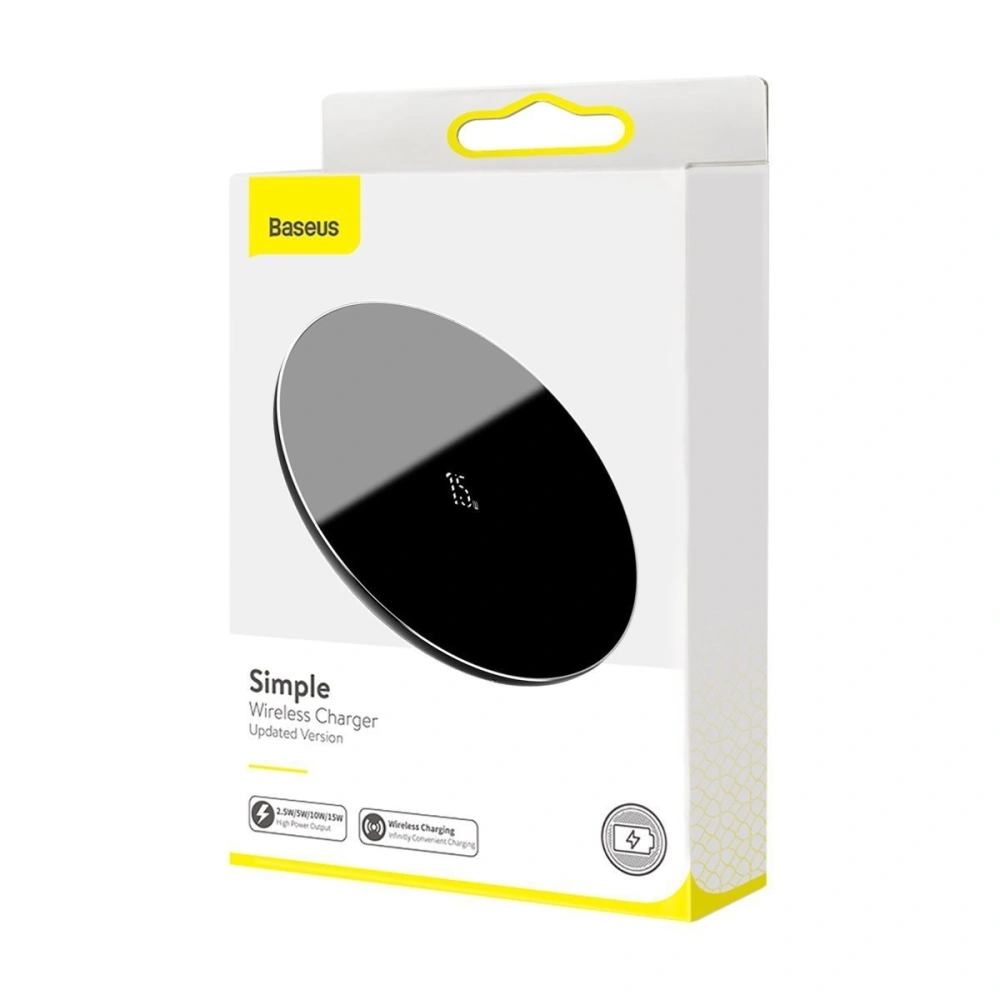 Hurtownia GSM - Bezprzewodowa ładowarka indukcyjna Baseus Simple, 15W (czarna) - BSU1368BLK - {ean13} - Hurt