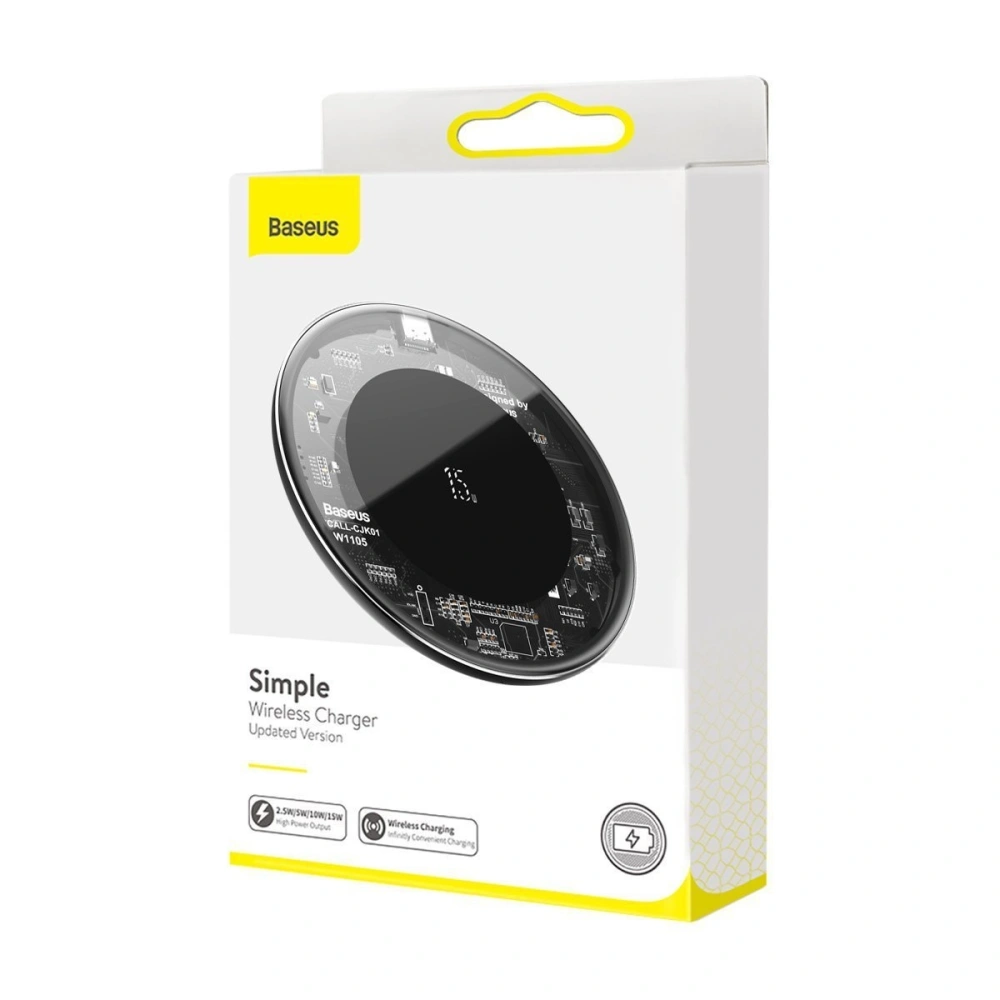 Hurtownia GSM - Bezprzewodowa ładowarka indukcyjna Baseus Simple, 15W (przezroczysta) - BSU1370CL - {ean13} - Hurt