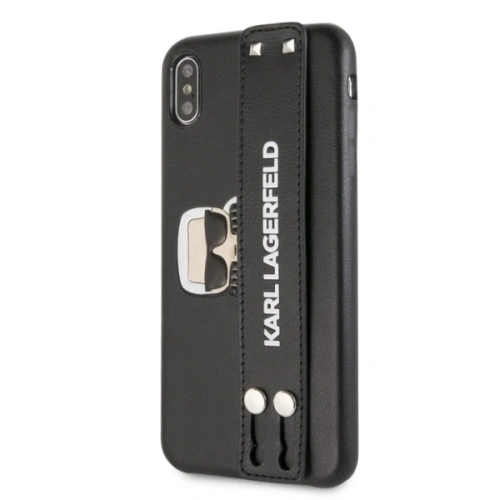 Etui Karl Lagerfeld KLHCI65HA2BK Apple iPhone XS Max hardcase czarny/black Iconic Hand Strap
