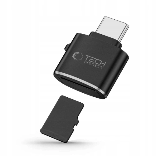 Adapter Tech-Protect Ultraboost USB-C / Card Reader Micro SD/TF Black