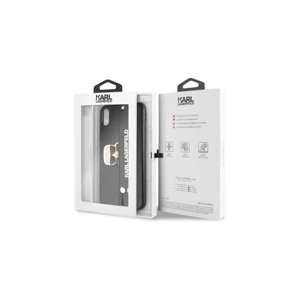 Hurtownia GSM - Etui Karl Lagerfeld KLHCI65HA2BK Apple iPhone XS Max hardcase černý/black Iconic Hand Strap - KLD289BLK - {ean13} - Hurt