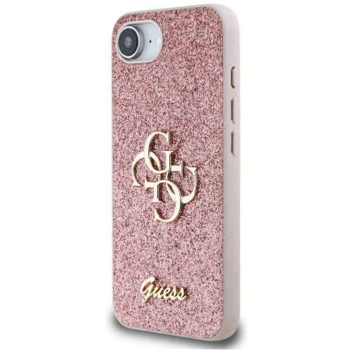 Etui Guess Fixed Glitter Big 4G do Apple iPhone 16e różowy
