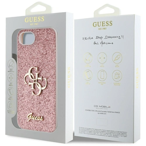 Etui Guess Fixed Glitter Big 4G do Apple iPhone 16e różowy
