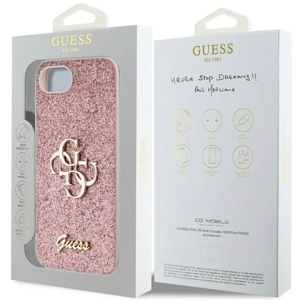 Wholesale Guess Fixed Glitter Big 4G Apple iPhone 16e pink - GUE4466 - {ean13} - Hurt