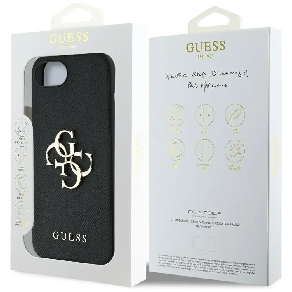 Hurtownia GSM - Guess Grained Big 4G Logo Small Classic Logo Apple iPhone 16e schwarz - GUE4467 - {ean13} - Hurt