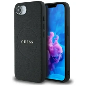 Wholesale Guess Grained Ring MagSafe Apple iPhone 16e black - GUE4469 - {ean13} - Hurt