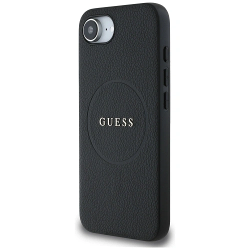 Etui Guess Grained Ring MagSafe do Apple iPhone 16e czarny
