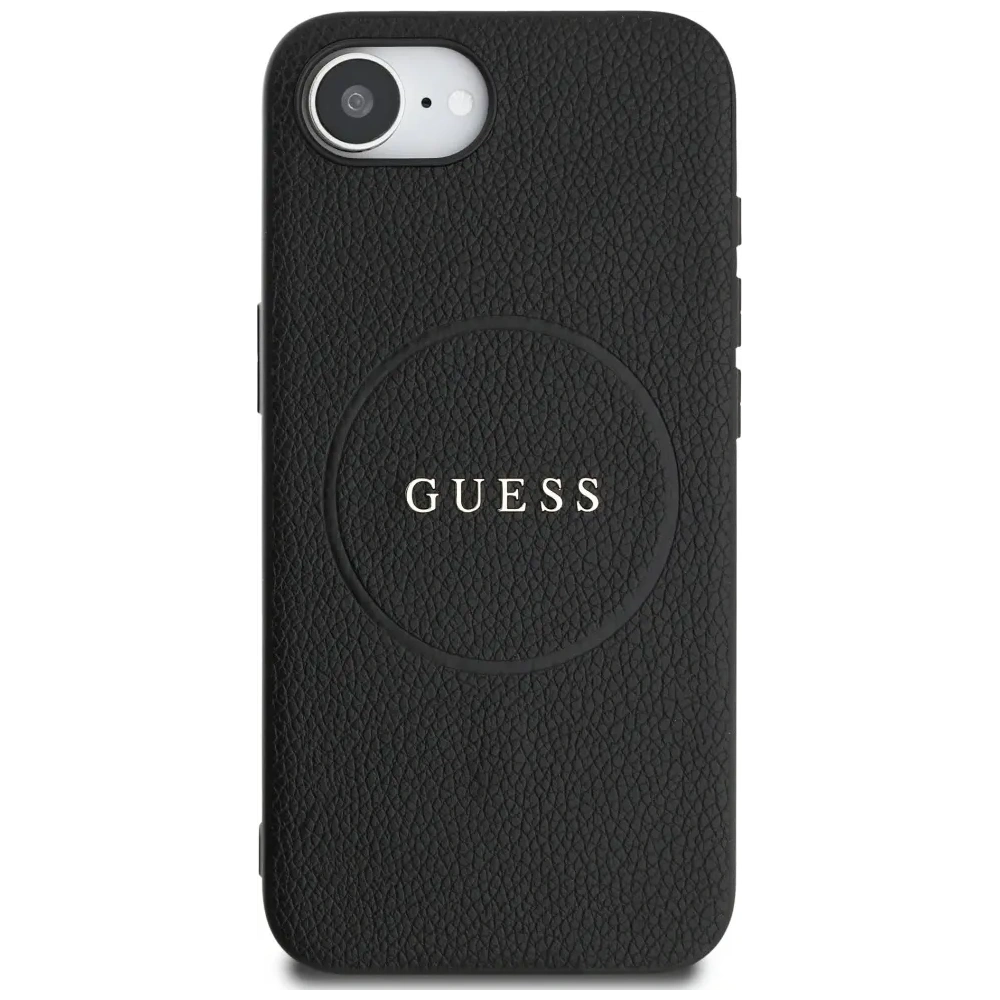 Wholesale Guess Grained Ring MagSafe Apple iPhone 16e black - GUE4469 - {ean13} - Hurt