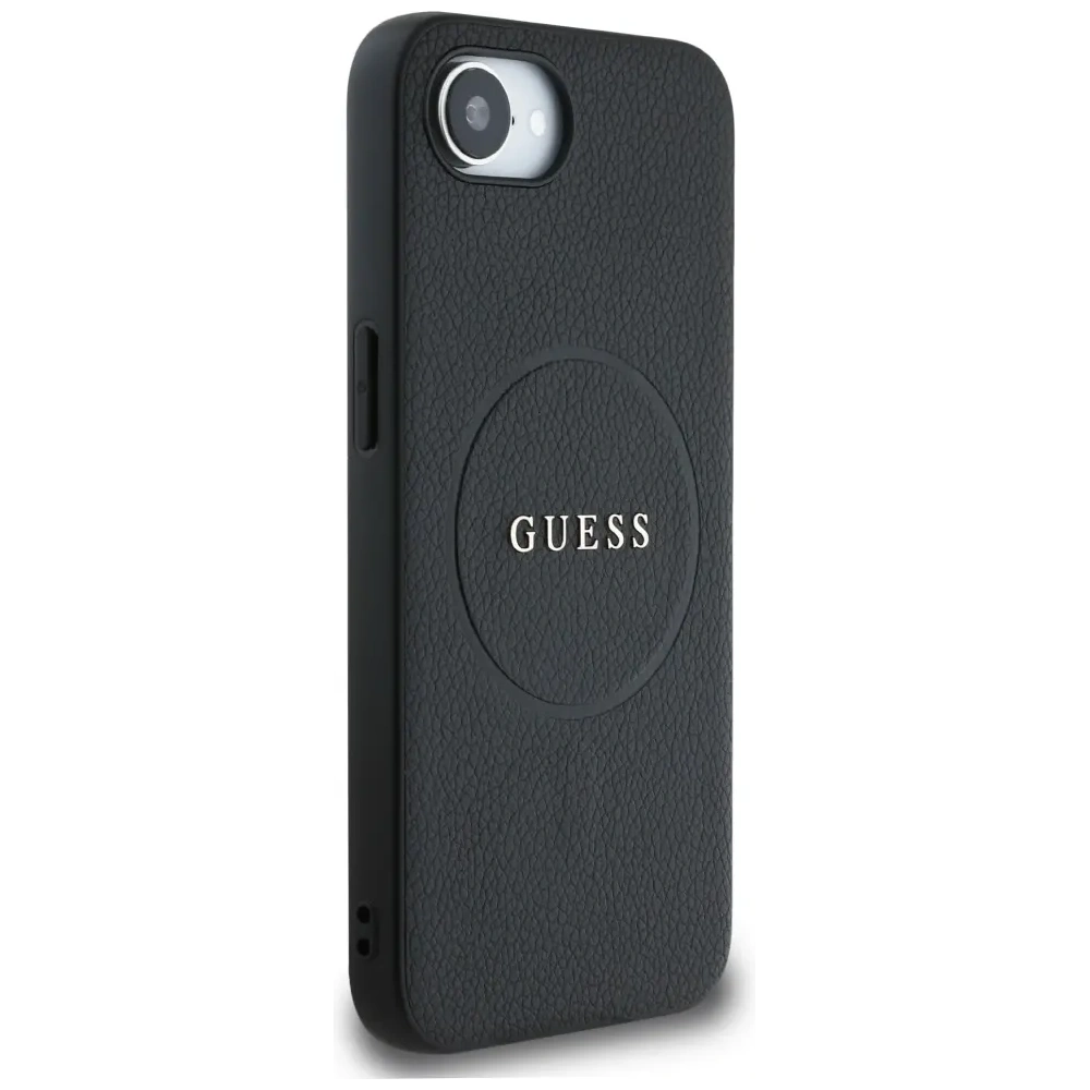 Wholesale Guess Grained Ring MagSafe Apple iPhone 16e black - GUE4469 - {ean13} - Hurt